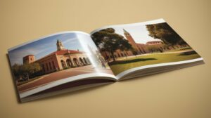 College campus tour brochure. Created with Generative AI technology